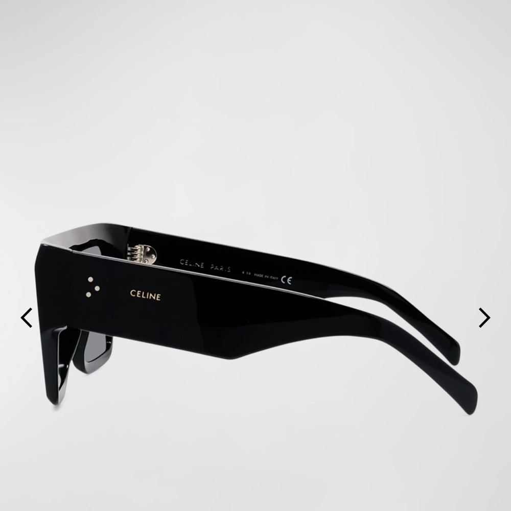 Celine Bold Black Rectangular Sunglasses - image 2